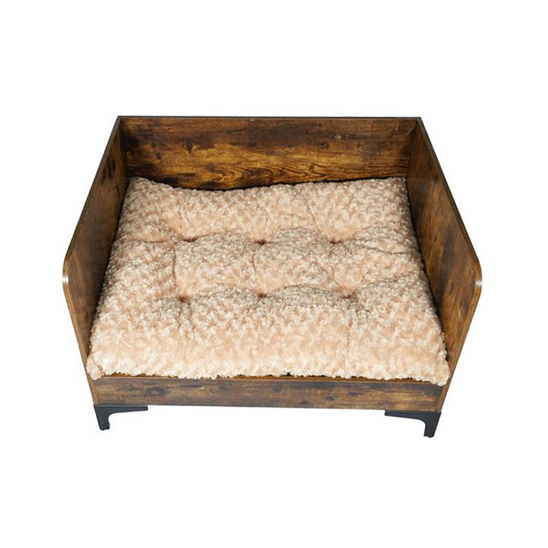 Leaba mhadra ardaithe adhmaid faoi dhíon nua -aimseartha le fráma Leaba mhadra ardaithe adhmaid faoi dhíon nua -aimseartha le fráma