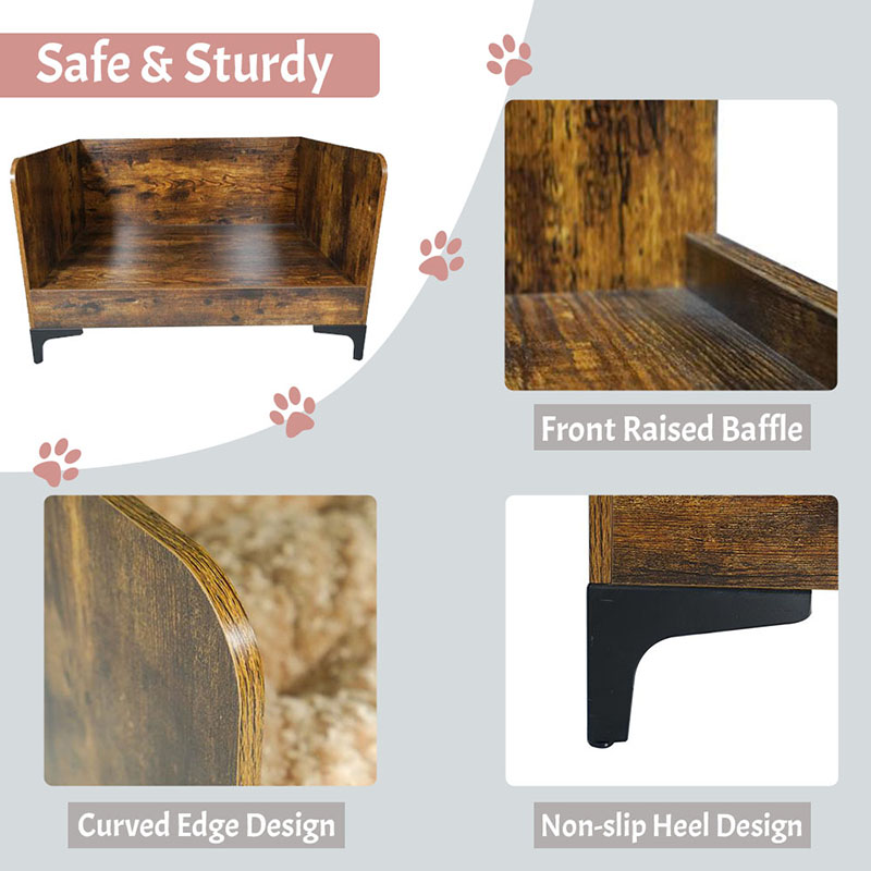 Leaba mhadra ardaithe adhmaid faoi dhíon nua -aimseartha le fráma Leaba mhadra ardaithe adhmaid faoi dhíon nua -aimseartha le fráma