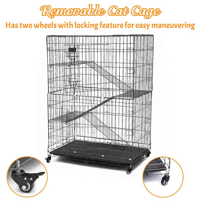 Cage cat miotail sreinge mór 2/3/4-4 le rothaí Cage cat miotail sreinge mór 2/3/4-4 le rothaí