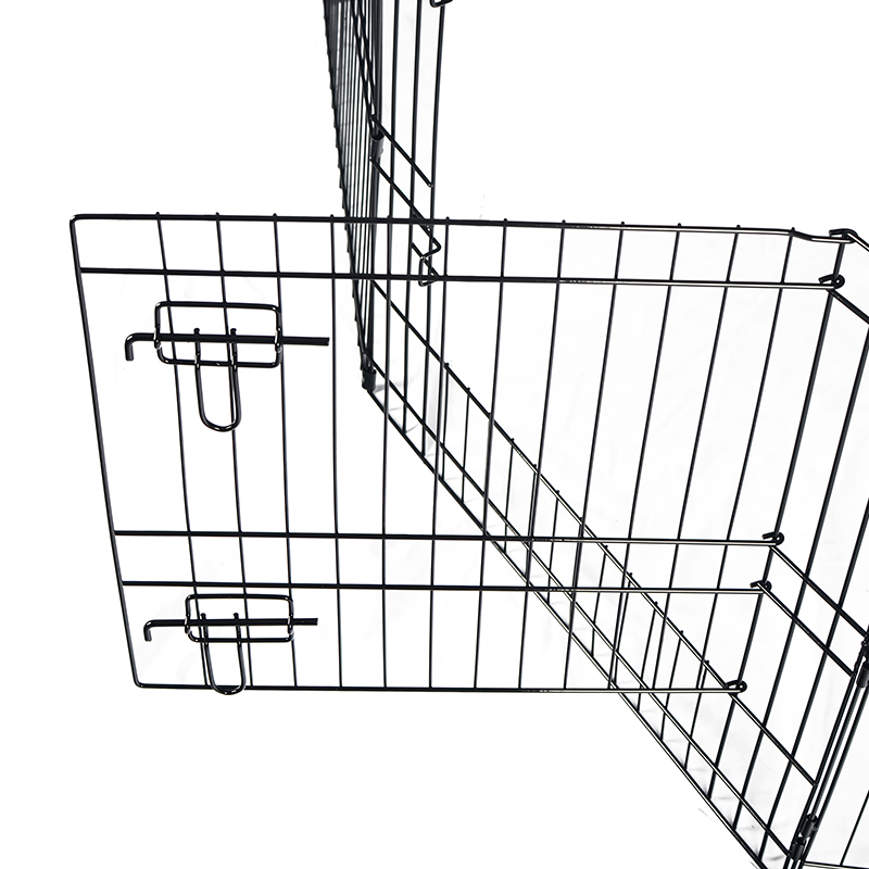 Playpen madra miotail sreinge foldable 8-painéal le clúdach barr agus ceap bun Playpen madra miotail sreinge foldable 8-painéal le clúdach barr agus ceap bun