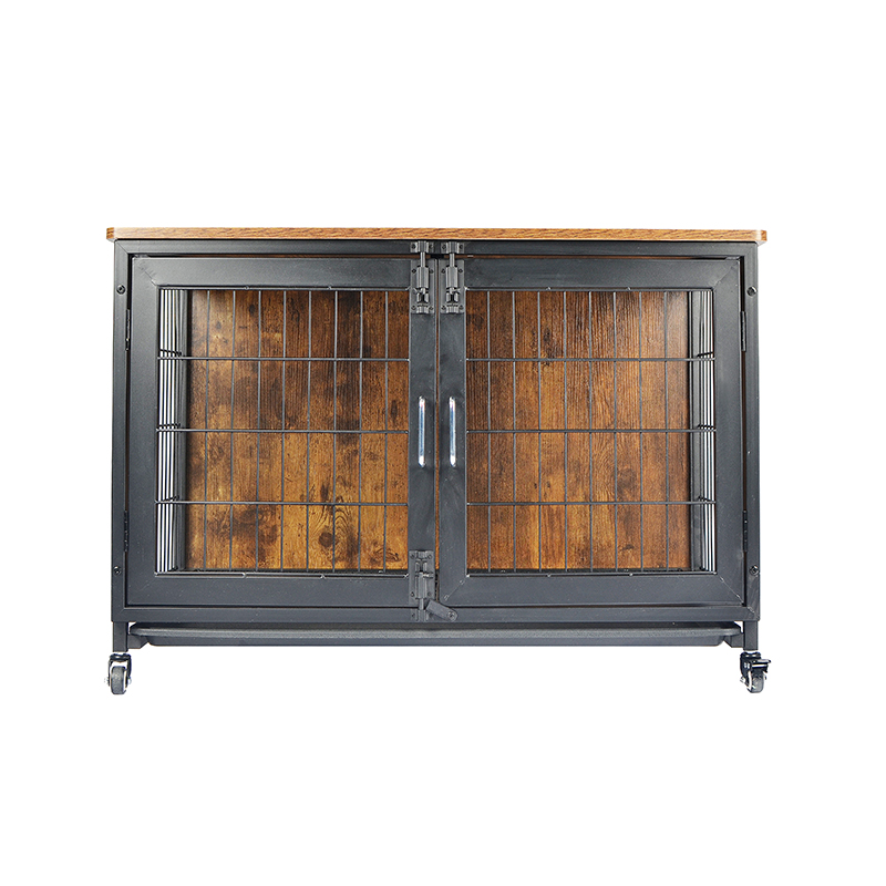 Cage madraí stíl troscáin adhmaid le rothaí