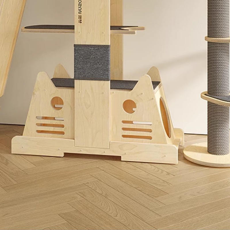 Túr Il-Leibhéal Villa Adhmaid Soladach Fráma dreapadóireachta crann mór cat Túr Il-Leibhéal Villa Adhmaid Soladach Fráma dreapadóireachta crann mór cat