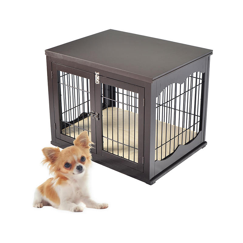 Cage madraí stíle troscáin adhmaid mór faoi dhíon Cage madraí stíle troscáin adhmaid mór faoi dhíon