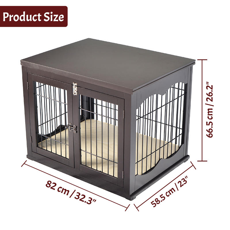 Cage madraí stíle troscáin adhmaid mór faoi dhíon Cage madraí stíle troscáin adhmaid mór faoi dhíon