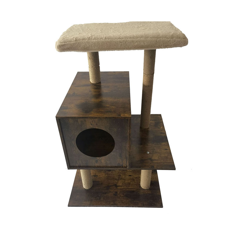 Teach Túr Túr Adhmaid Poist Scratching Scratching Poist Fráma Dreapadóireachta Crann Cat Teach Túr Túr Adhmaid Poist Scratching Scratching Poist Fráma Dreapadóireachta Crann Cat