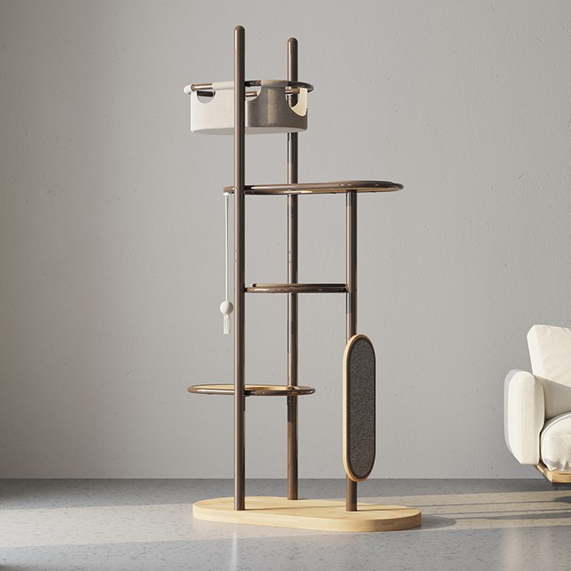 Urlár go Síleáil Arda Ard -Adhmad Crann Cat Crann Túr Túr Crann le Ciseán Codlata Urlár go Síleáil Arda Ard -Adhmad Crann Cat Crann Túr Túr Crann le Ciseán Codlata