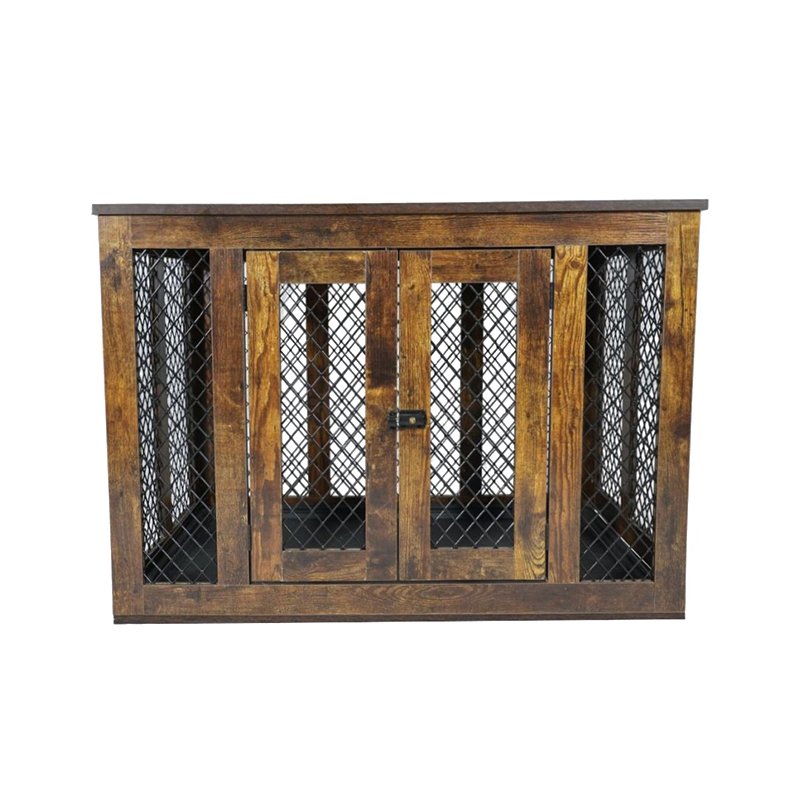 Stíl troscáin faoi dhíon miotail adhmaid cáis mhadra mór