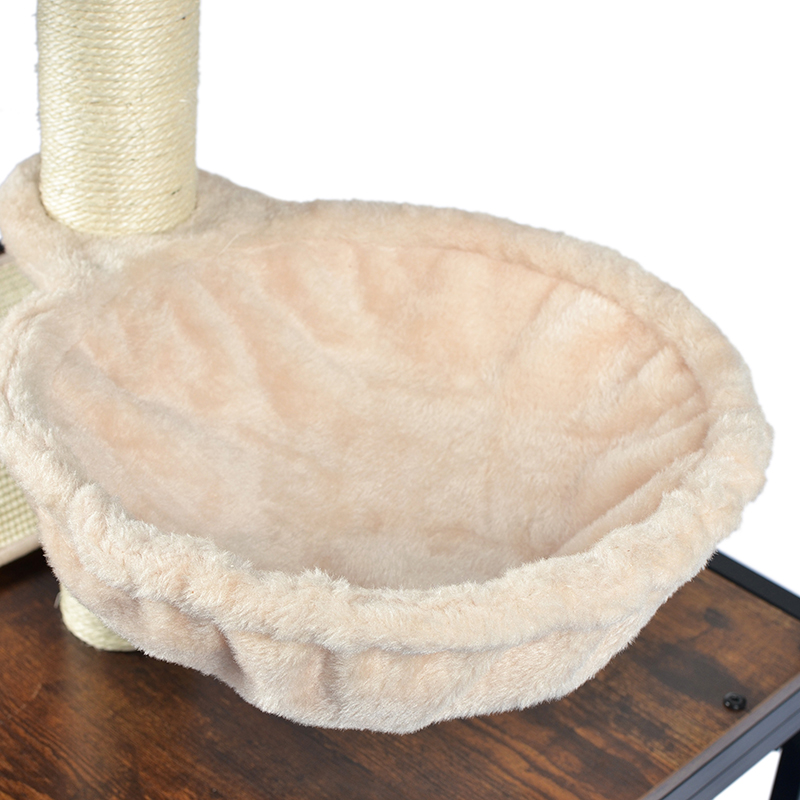 Adhmad nua -aimseartha agus cat miotail Túr Túr faoi Dhíon le Hammock Adhmad nua -aimseartha agus cat miotail Túr Túr faoi Dhíon le Hammock