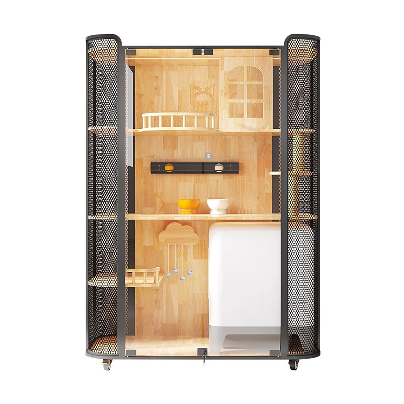 Cap Cat Adhmaid Rubber Cap Caibinéid Cage Villa Panoramic