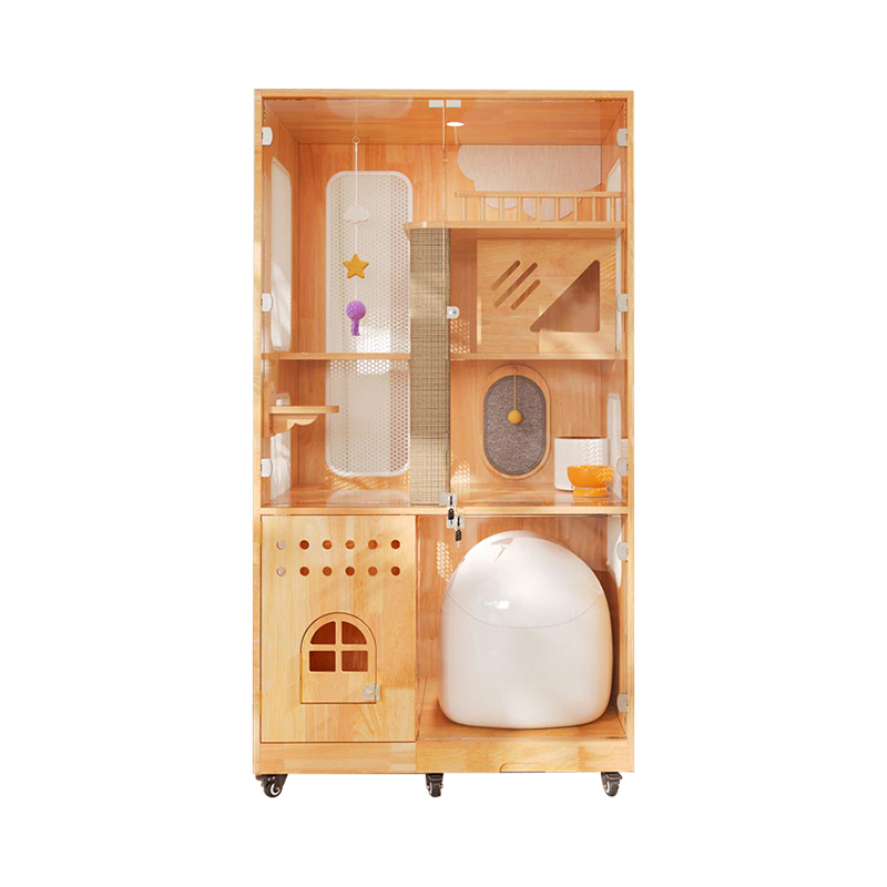 Cage Villa faoi dhíon lánléargais Clós Cat Cat Soladach Cat