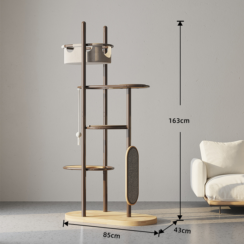 Urlár go Síleáil Arda Ard -Adhmad Crann Cat Crann Túr Túr Crann le Ciseán Codlata Urlár go Síleáil Arda Ard -Adhmad Crann Cat Crann Túr Túr Crann le Ciseán Codlata